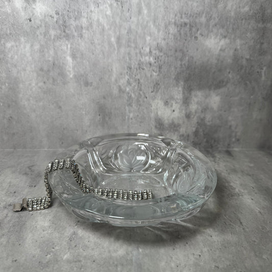 Kig Indonesia Pressed Glass Rose Ashtray