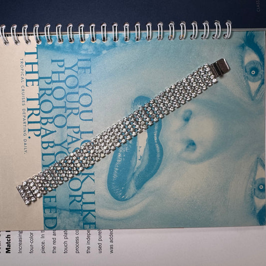 Vintage 2.8mm Rhinestone Bracelet With Hidden Clasp