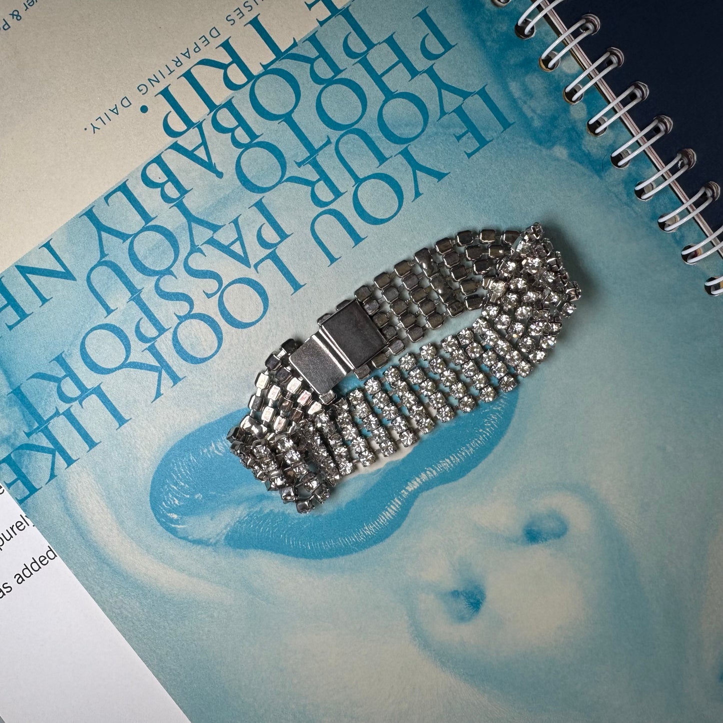 Vintage 2.8mm Rhinestone Bracelet With Hidden Clasp