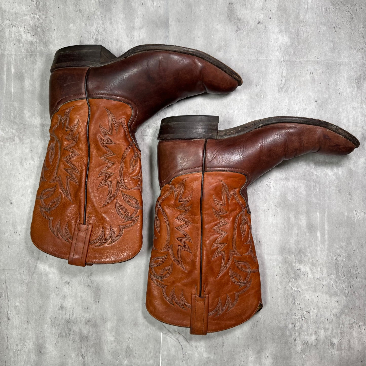 Tony Lama Women’s Western Cowboy Boots – Two-Tone Leather, Size 9