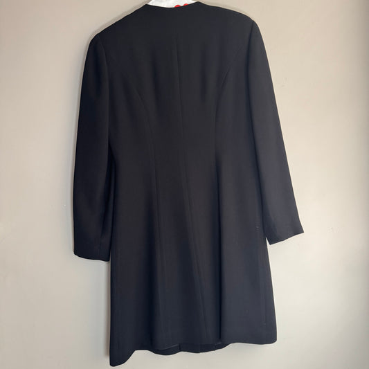 Vintage 90s Talbots Collarless Black Blazer Dress – Petite, Size S