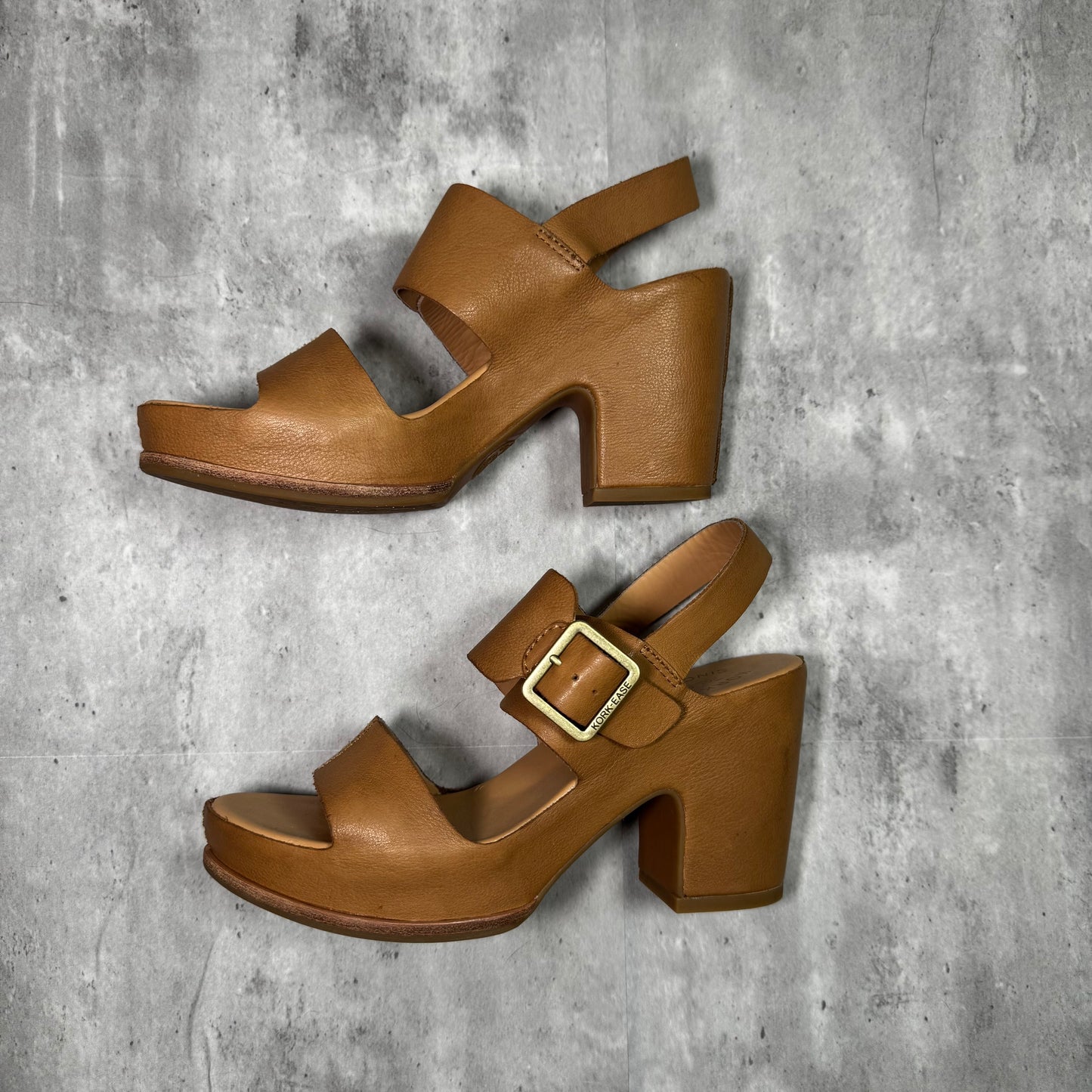 Vintage Kork-Ease San Carlos Leather Platform Sandals – Caramel Brown, Size 7