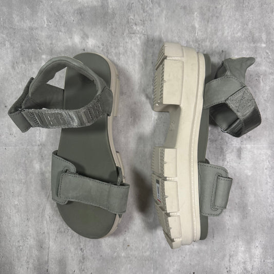 UGG “Ashton” Ankle Sandal – Olive Green, Size 9, Chunky & Chic