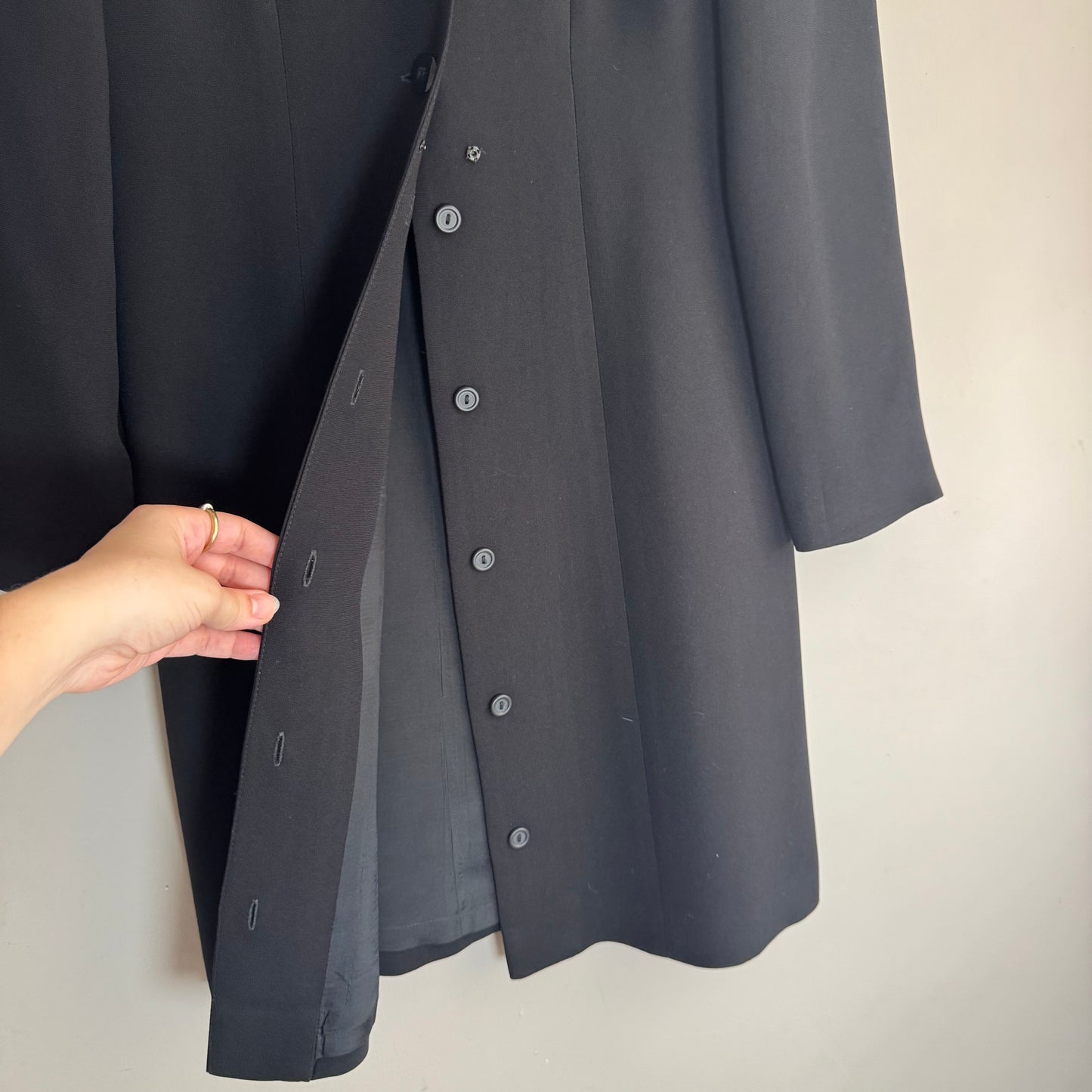 Vintage 90s Talbots Collarless Black Blazer Dress – Petite, Size S