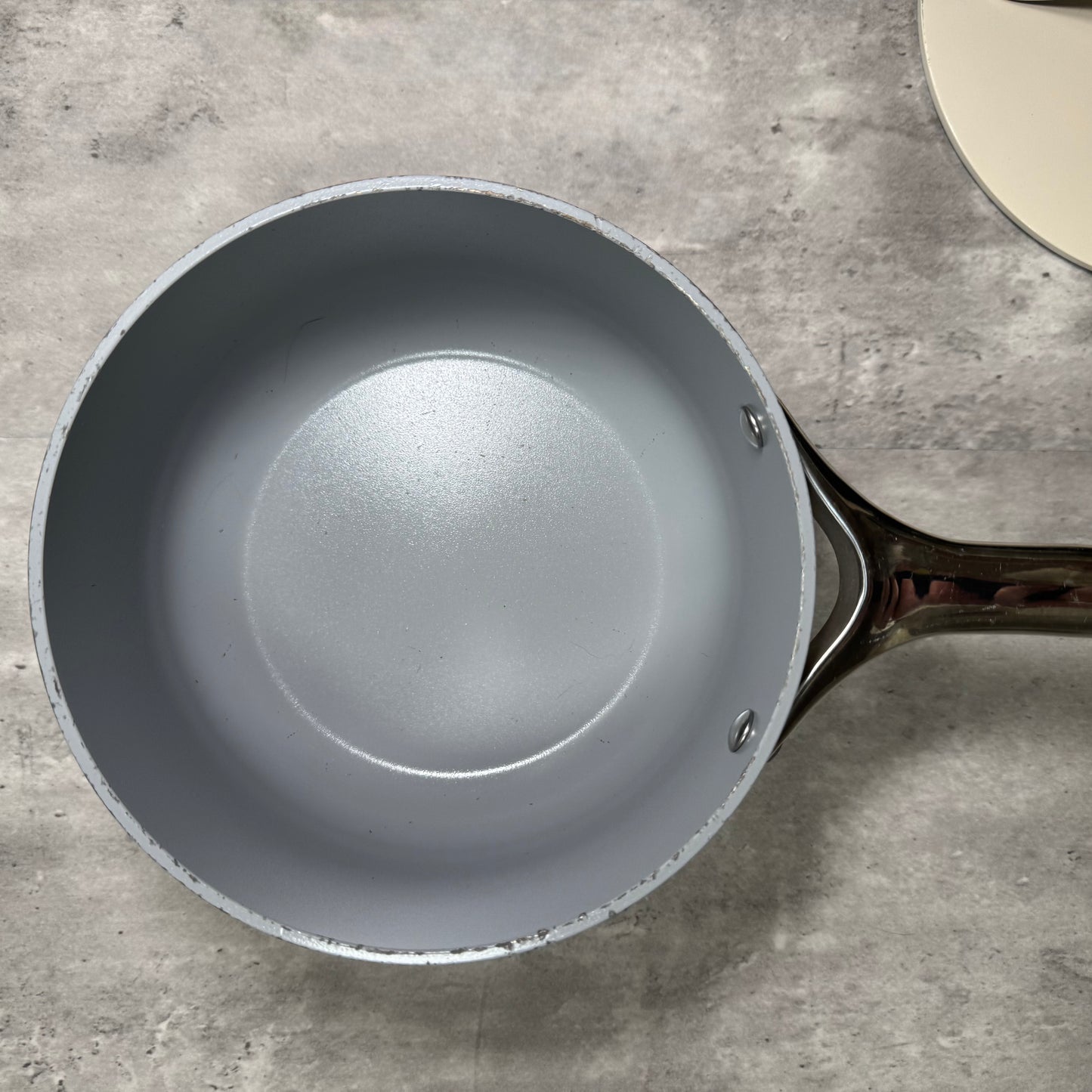 Caraway 3QT White Ceramic Nonstick Saucepan with Lid – Pre-Loved