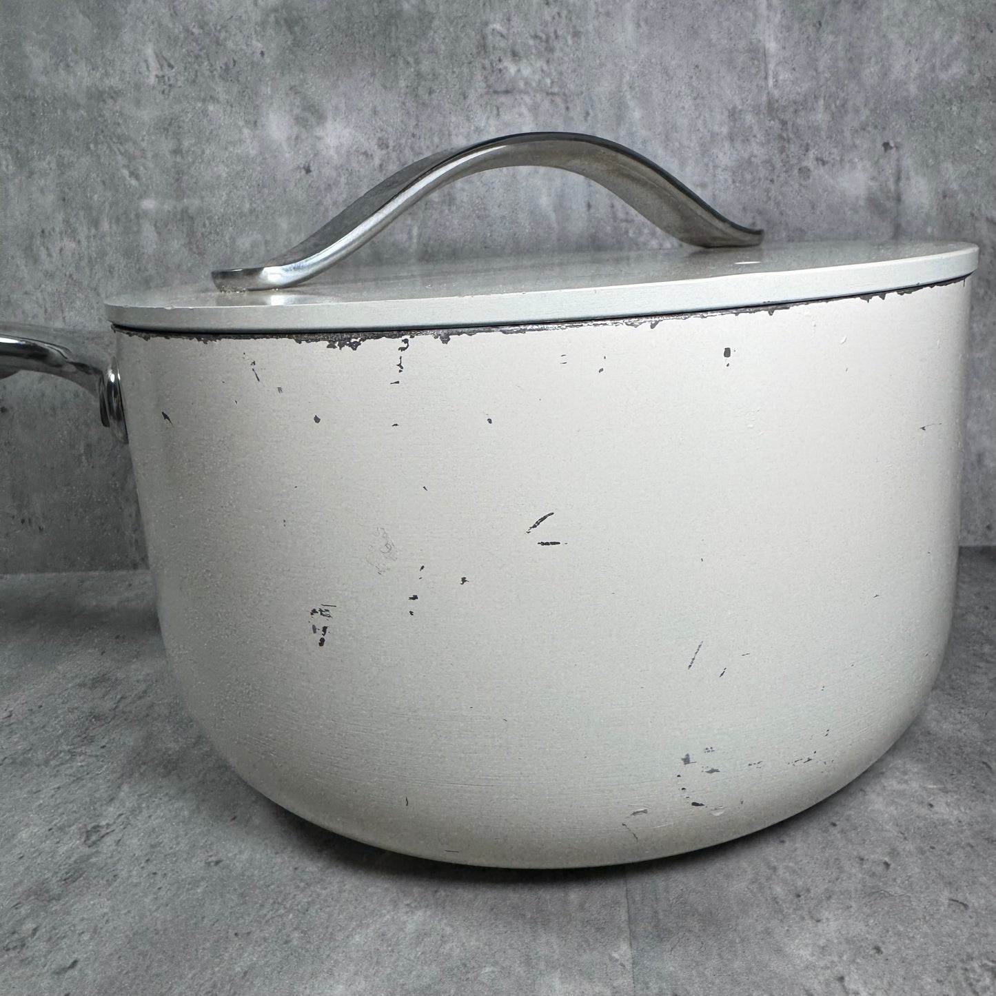 Caraway 3QT White Ceramic Nonstick Saucepan with Lid – Pre-Loved