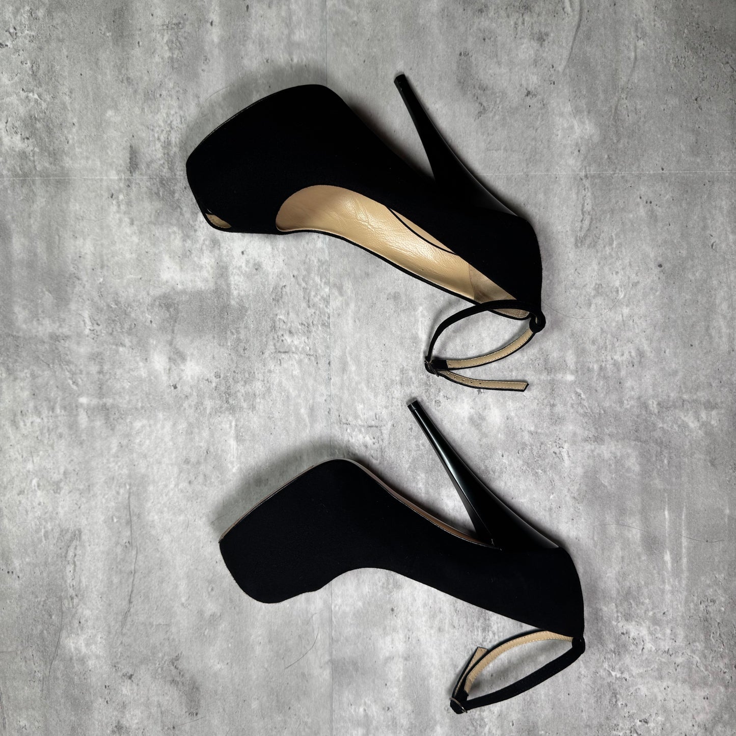 Giuseppe Zanotti Black Peep Toe Platform Heels – Ankle Strap & Buckle Detail, Size EU 38.5 (US 8.5)