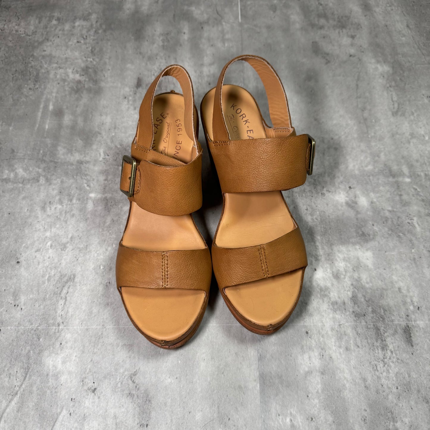 Vintage Kork-Ease San Carlos Leather Platform Sandals – Caramel Brown, Size 7