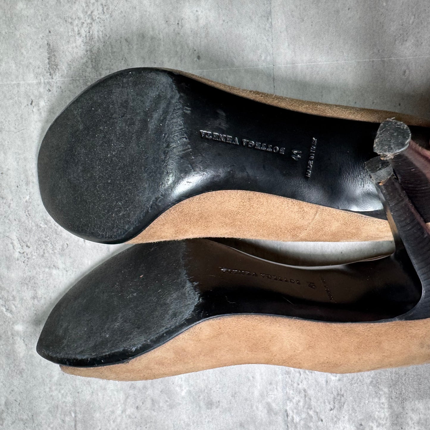 Vintage Bottega Veneta Black Suede Peep Toe Pumps – Size 41