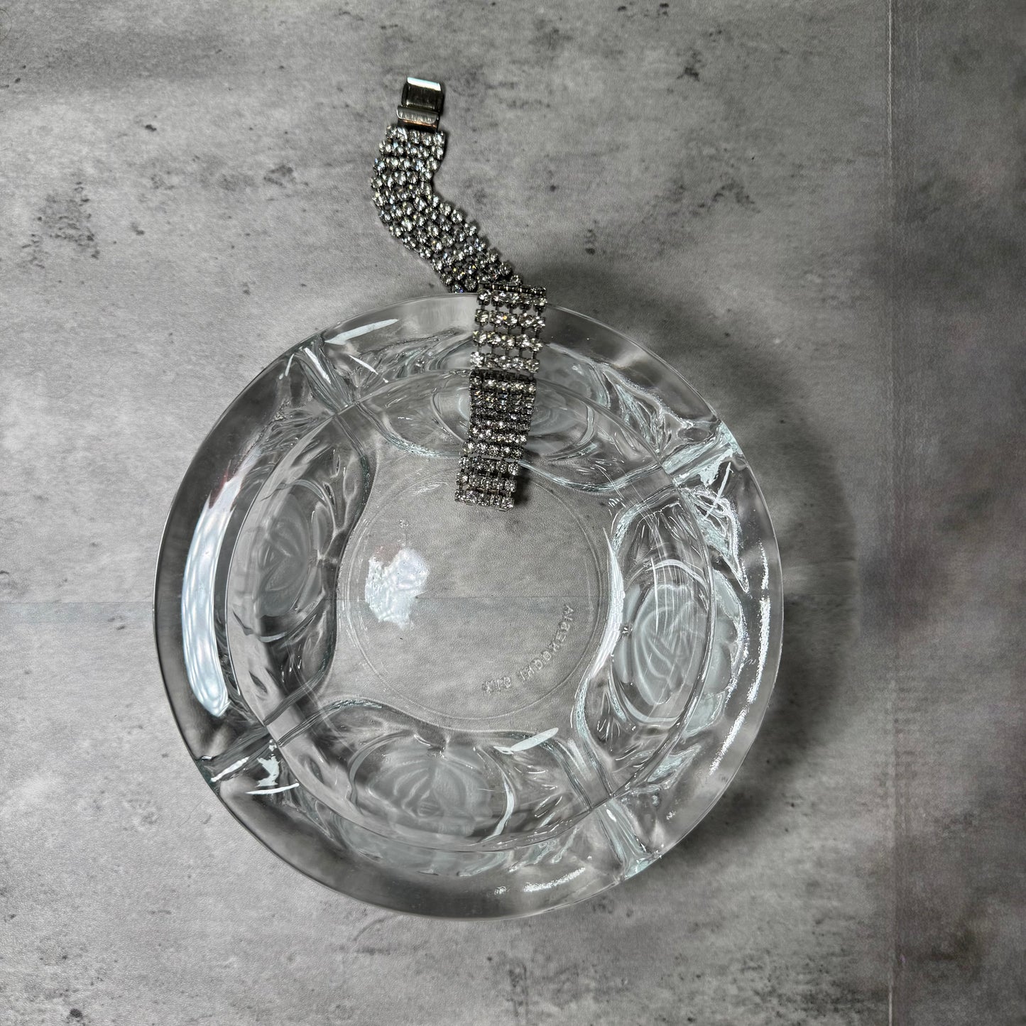 Kig Indonesia Pressed Glass Rose Ashtray