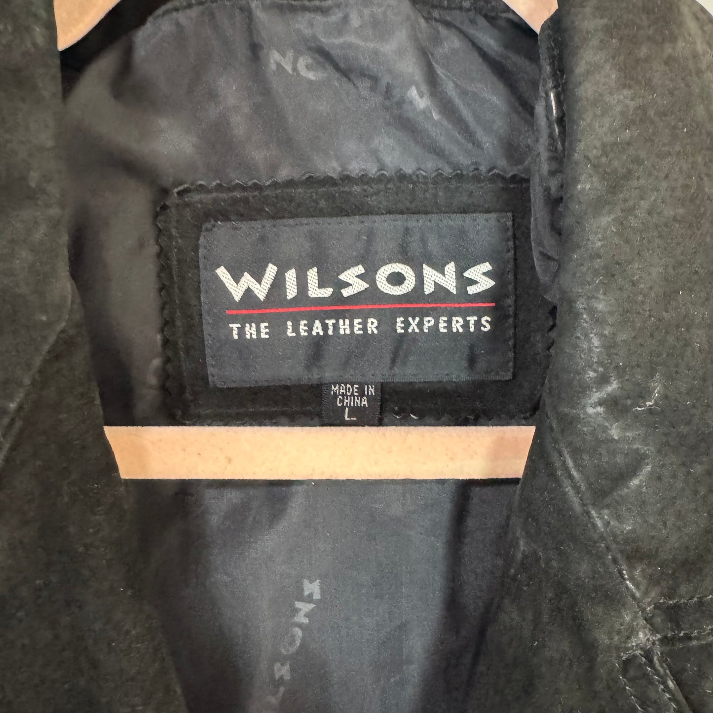 Vintage Wilsons Black Suede Fringe Jacket – Lace Sides & Silver Detail, Size L