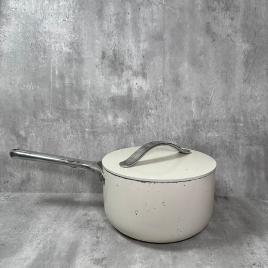 Caraway 3QT White Ceramic Nonstick Saucepan with Lid – Pre-Loved