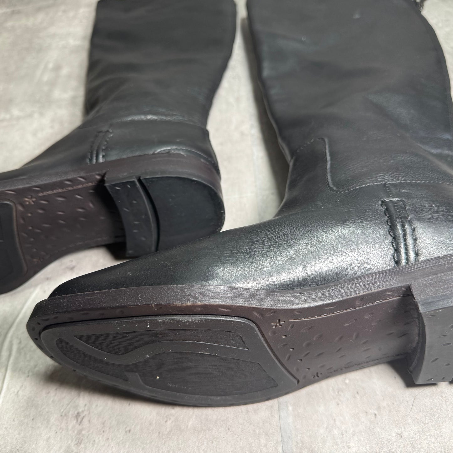 Franco Sarto Leather Tall Riding Boots – Back Zipper Detail, Size 8