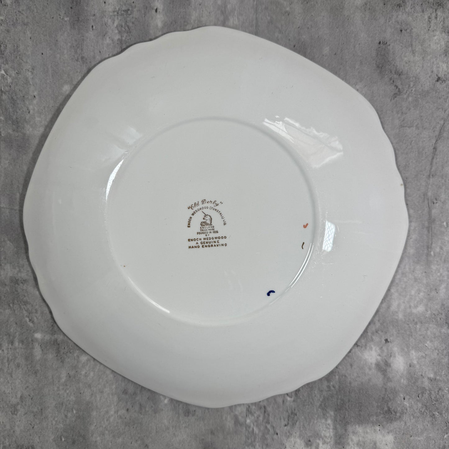 Enoch Wedgwood “Old Derby” Hand-Engraved Porcelain Serving Plate – Made in England