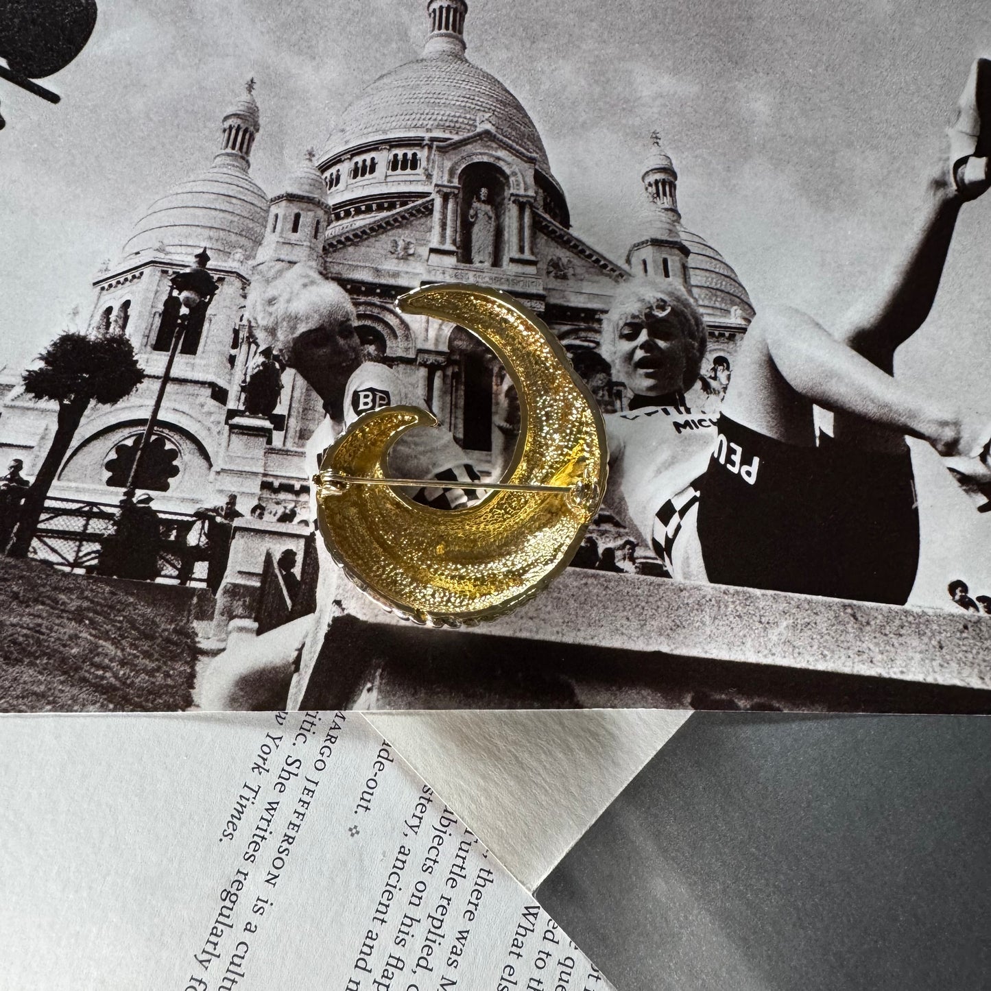 Vintage Silver and Gold Swirl Textured Brooch
