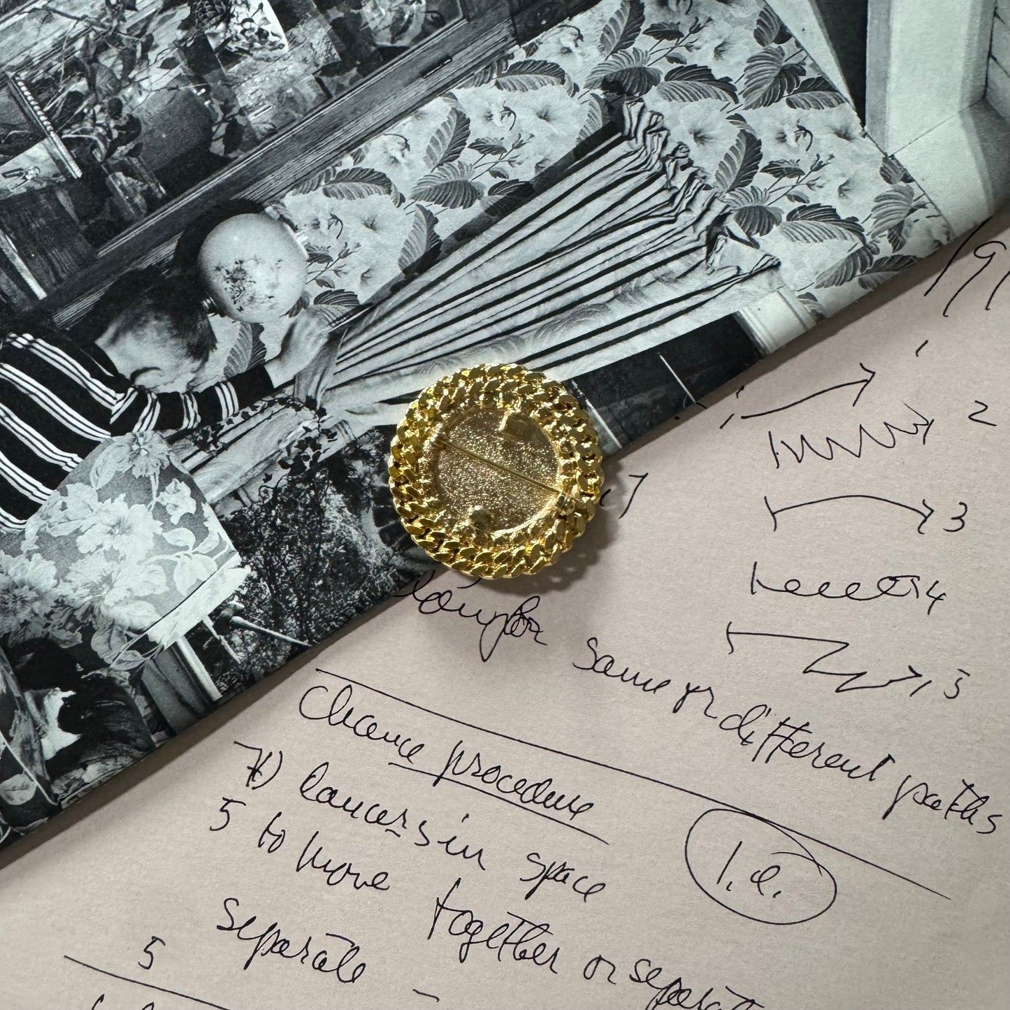 Vintage Gold Napoleon Coin Brooch