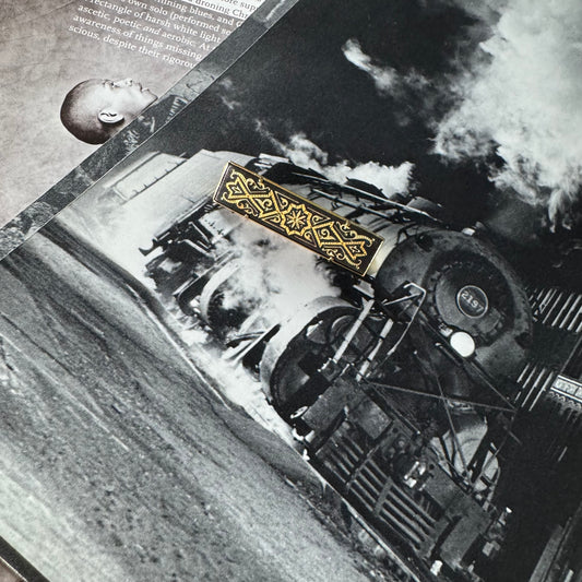 Vintage Gold and Black rectangular Brooch