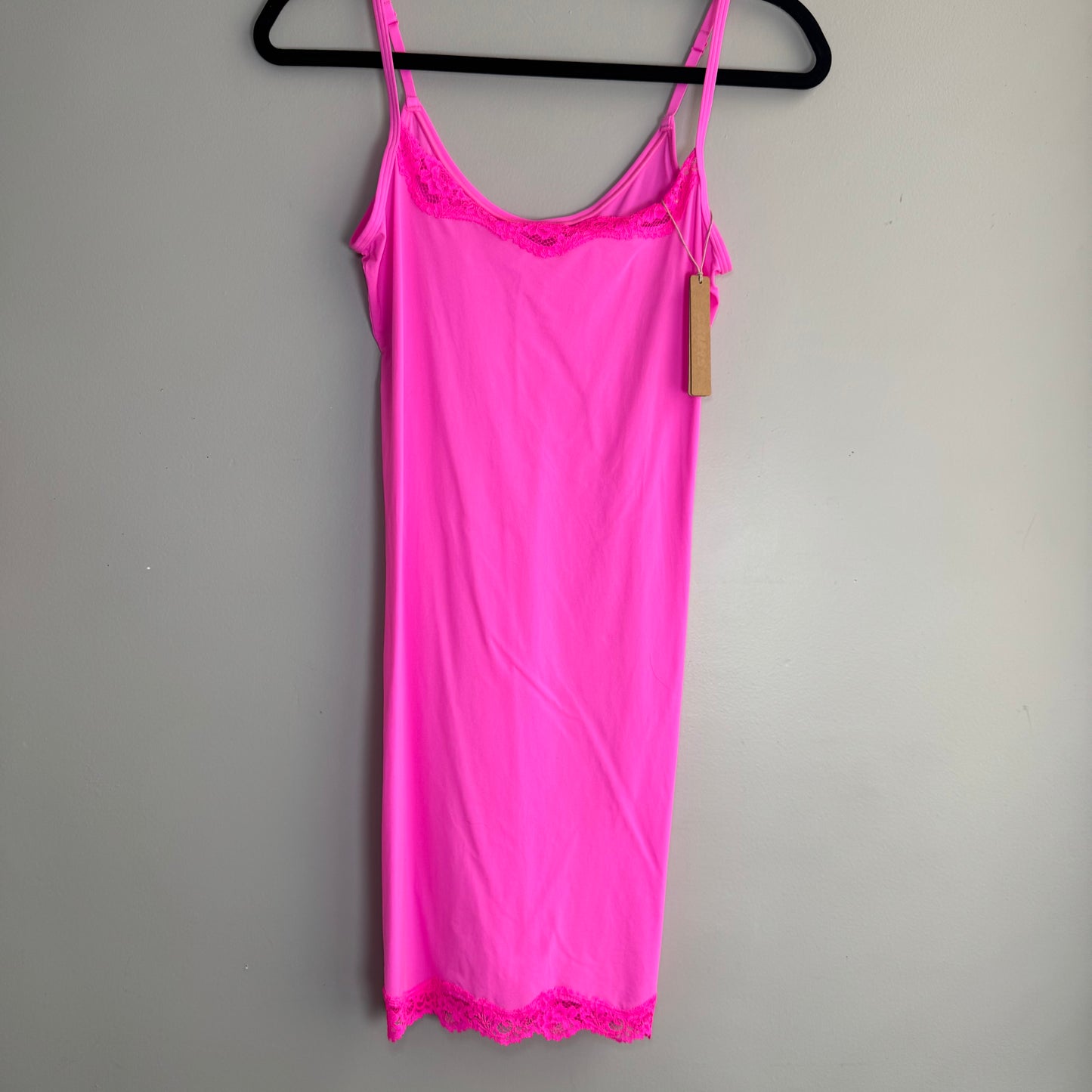 Skims Fits Everybody Slip Dress in Neon Pink (NWT, Size M)