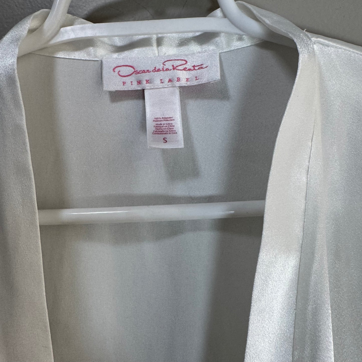 Oscar de la Renta Pink Label White Robe & Slip Set – Size S
