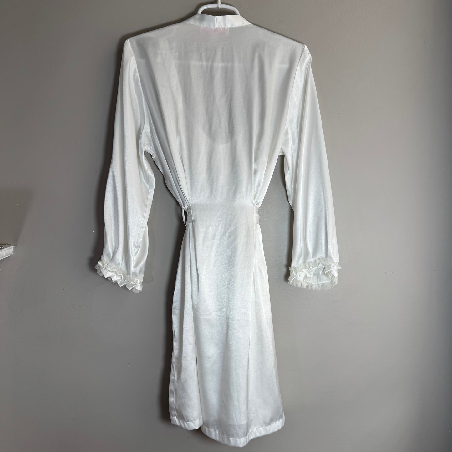 Oscar de la Renta Pink Label White Robe & Slip Set – Size S