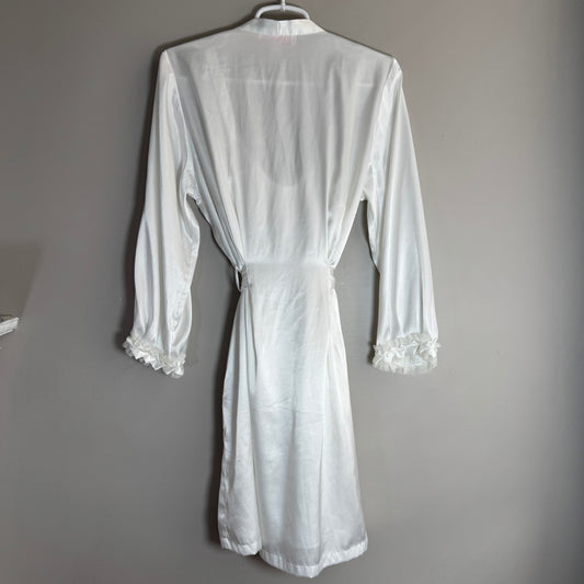 Oscar de la Renta Pink Label White Robe & Slip Set – Size S