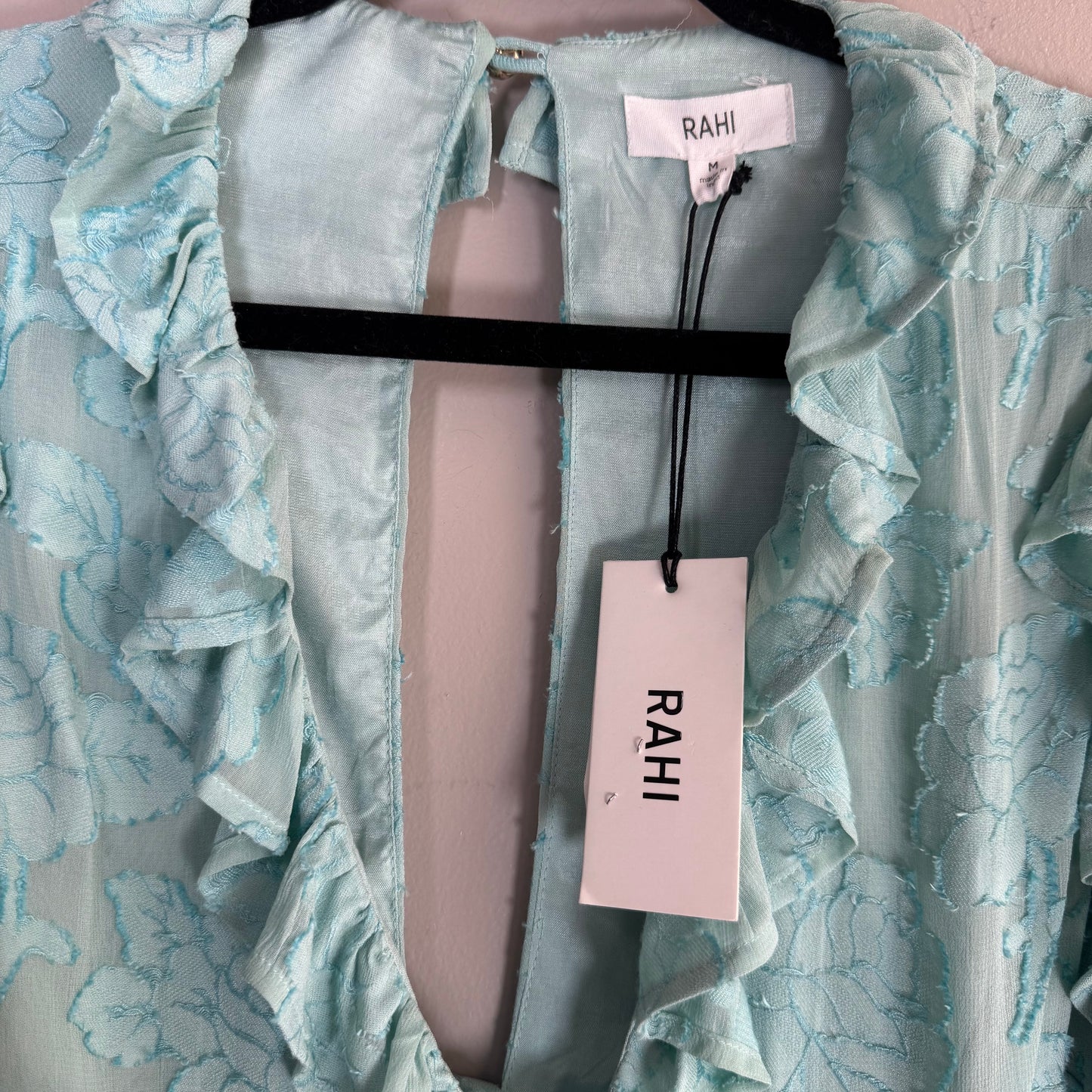 Rahi Seafoam Floral Ruffle Mini Dress – Size M