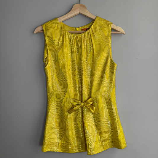 Tory Burch Yellow Metallic Sleeveless Top – Size 4