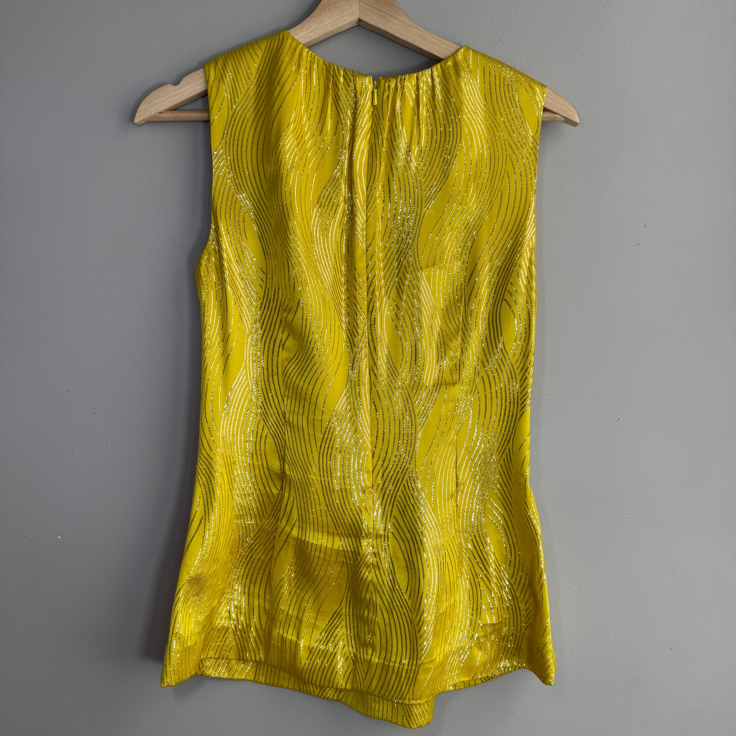 Tory Burch Yellow Metallic Sleeveless Top – Size 4