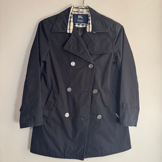 Burberry Navy Double-Breasted Trench Coat – Size M