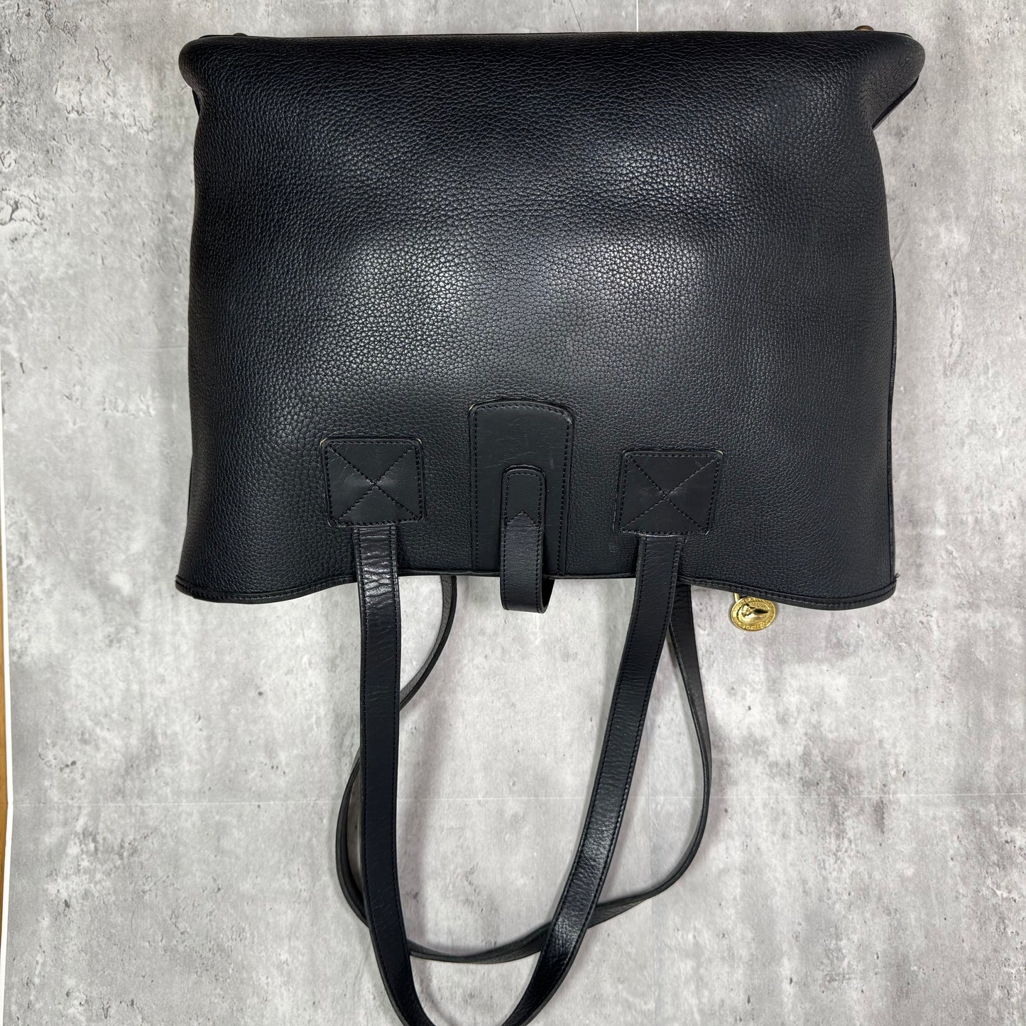 Vintage Dooney & Bourke Black Pebbled Leather Tote – Made in USA