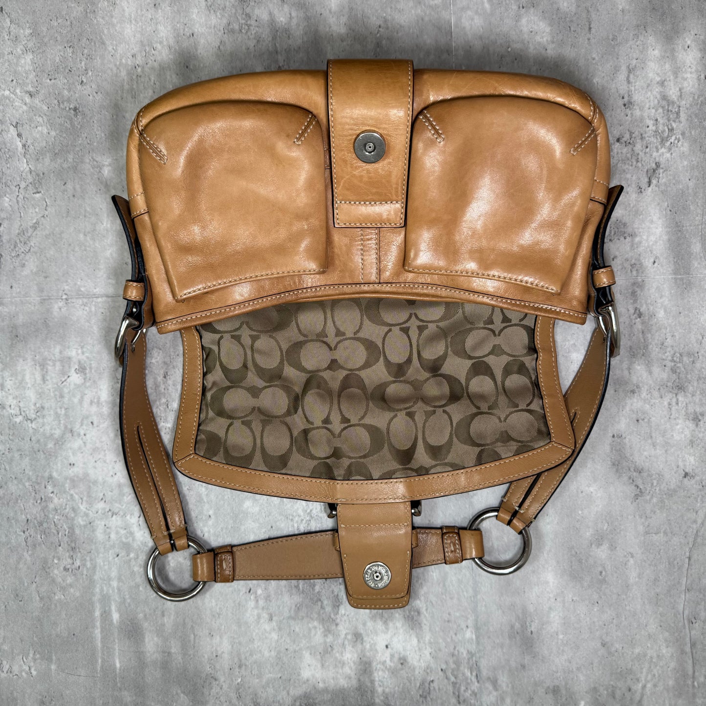 Coach Tan Leather Cargo Shoulder Bag – Style No. M0453-3653