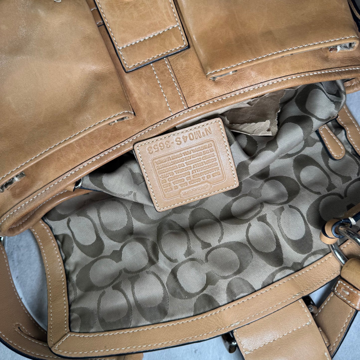 Coach Tan Leather Cargo Shoulder Bag – Style No. M0453-3653