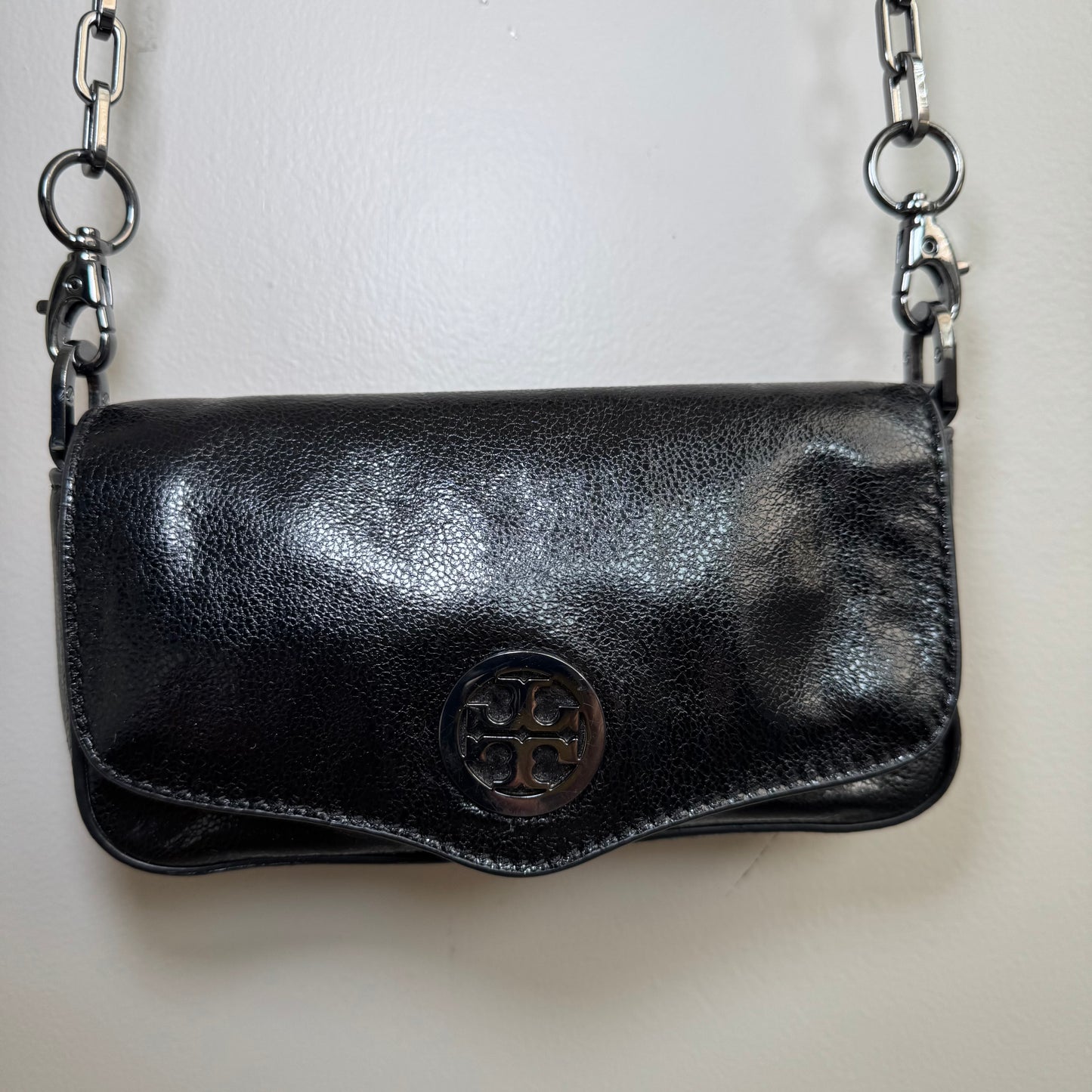 Tory Burch Glossy Black Mini Flap Bag