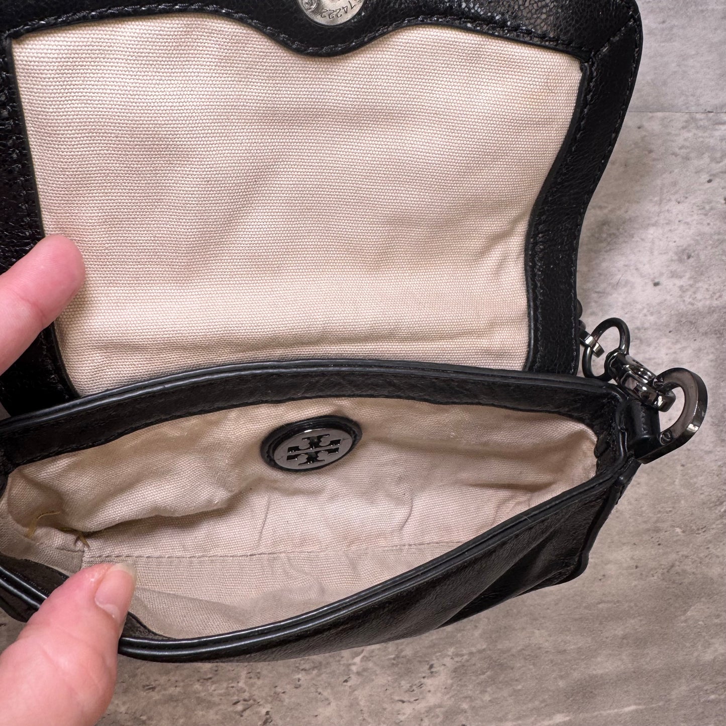 Tory Burch Glossy Black Mini Flap Bag