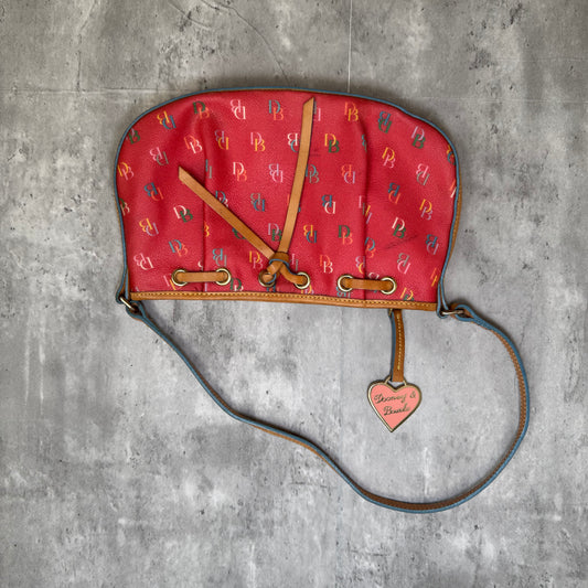 Vintage Dooney & Bourke Pink Monogram Shoulder Bag