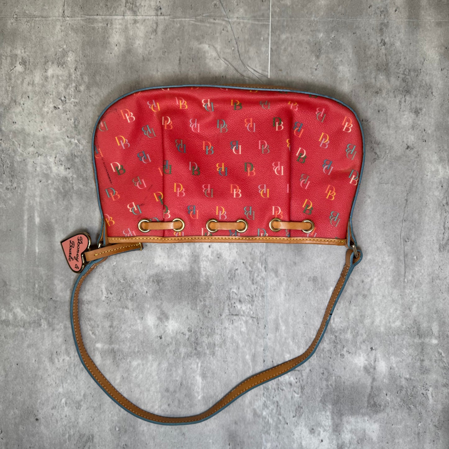 Vintage Dooney & Bourke Pink Monogram Shoulder Bag