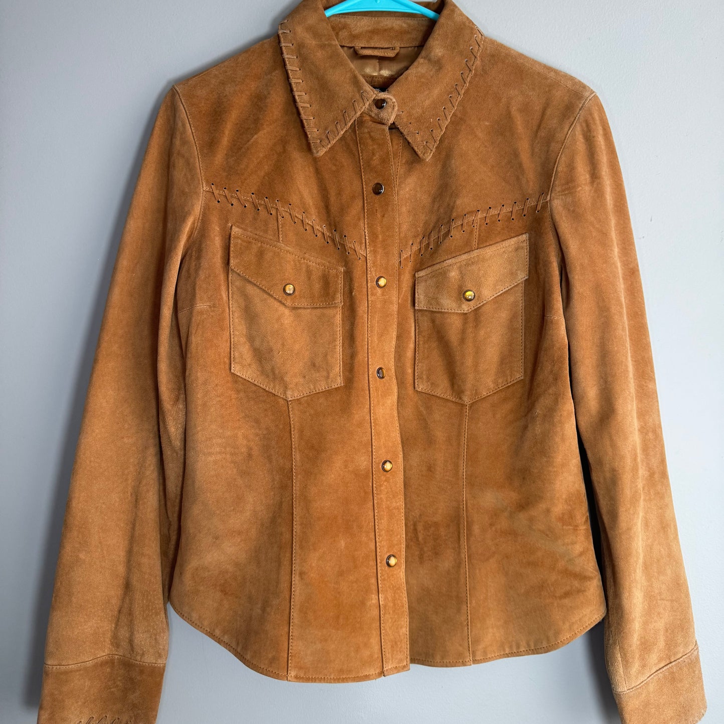 One 98 Nine Tan Suede Western Shirt – Size M