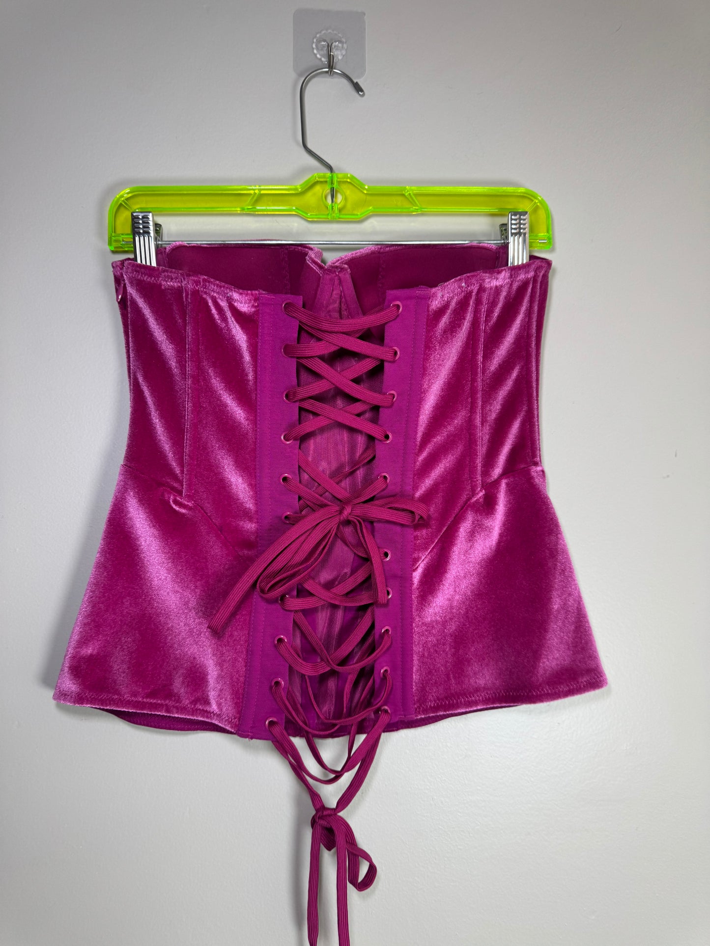 Savage X Fenty Fuchsia Velvet Corset Top – Size M