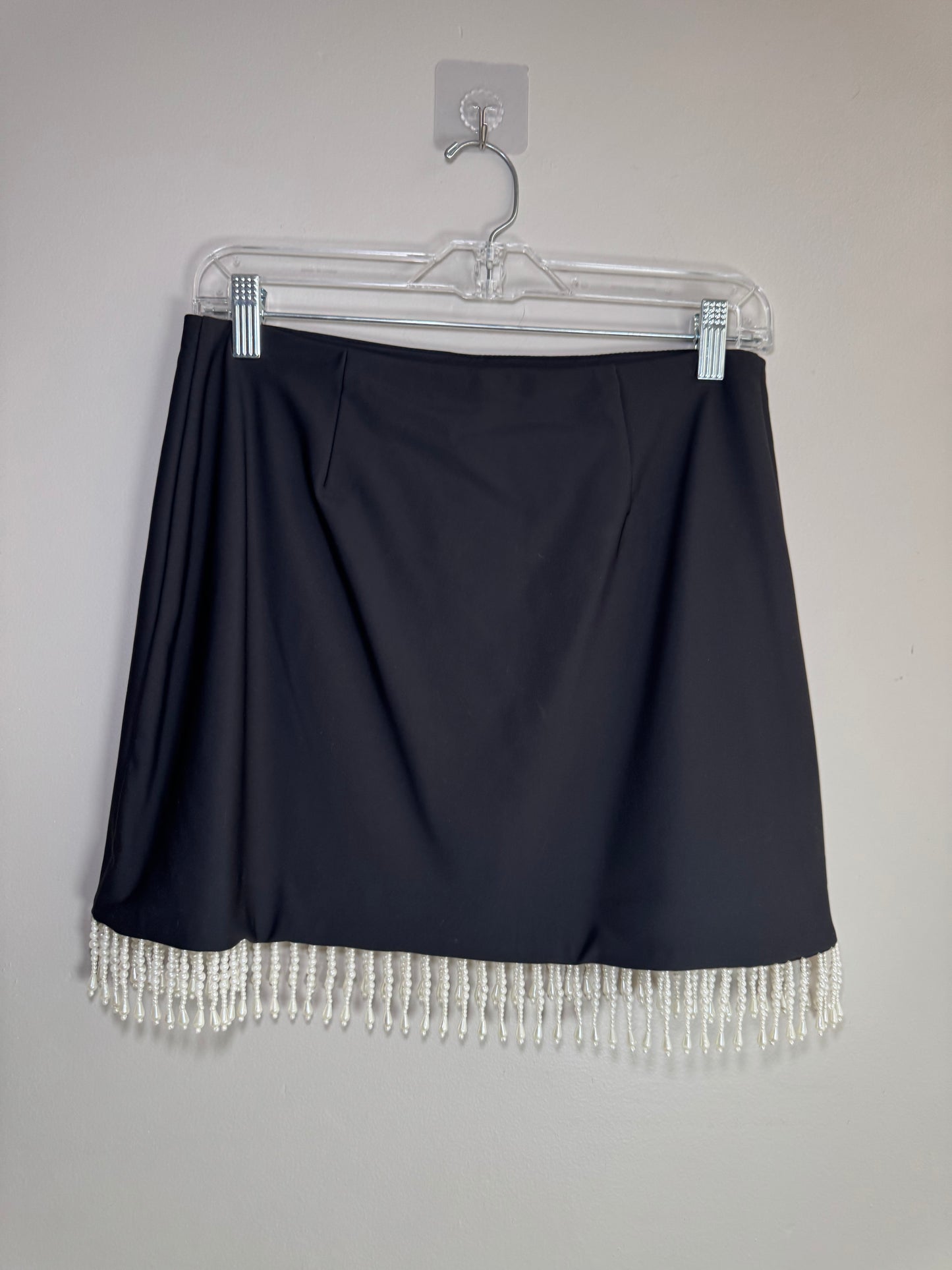 House of Harlow 1960 Black Pearl Fringe Top & Skirt Set – Size S