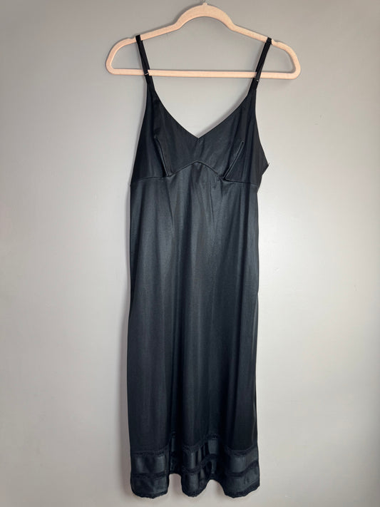 Vintage Interludes Black Slip Dress – Size 38