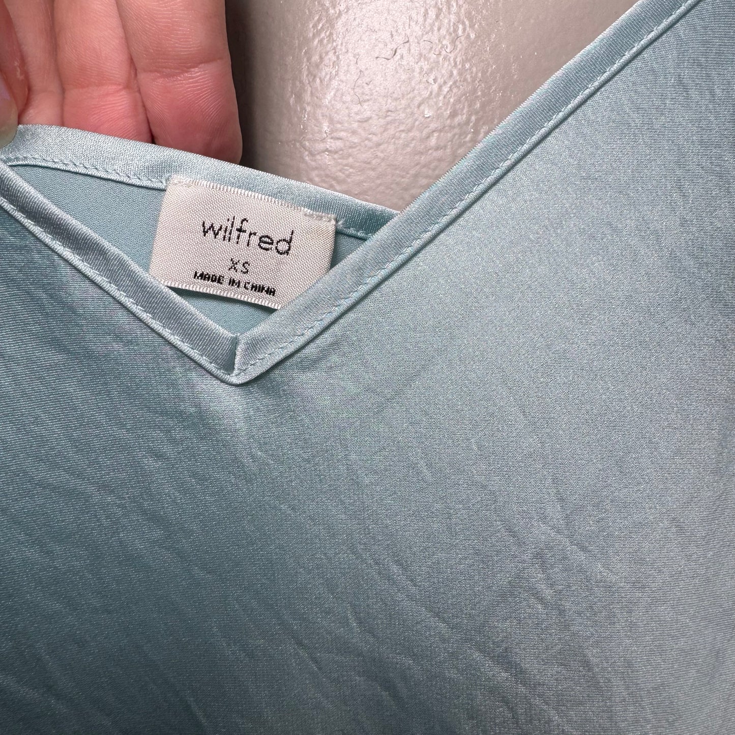 Wilfred Ice Blue Satin Slip Dress – Size XS