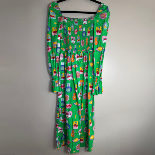 Never Fully Dressed Green Fruit Label Maxi Dress – Size US 4