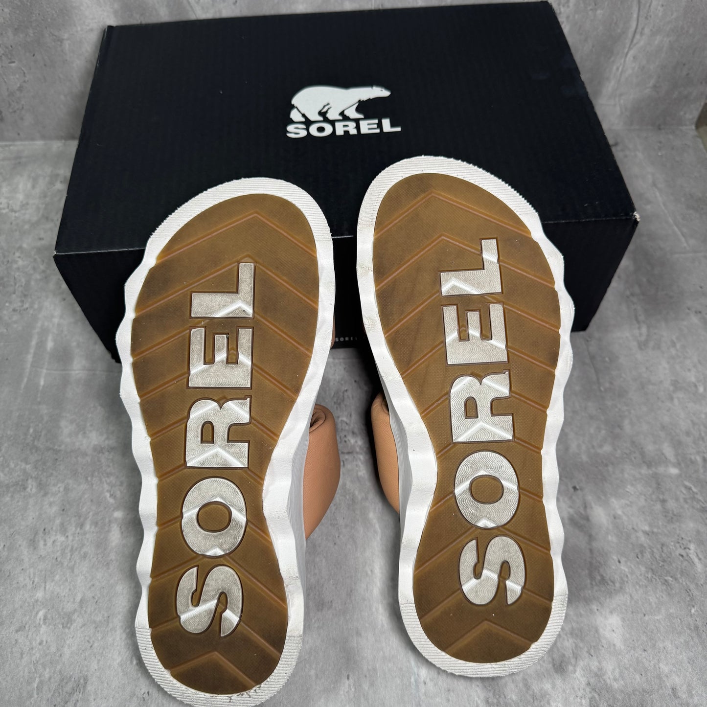Sorel Viibe Twist Slides – “Sea Salt” in Honest Beige, Size 10