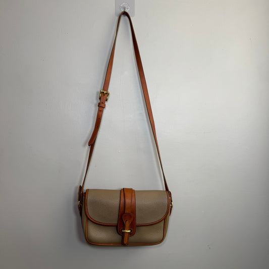 Vintage Dooney & Bourke Pebbled Leather Satchel – Olive & Saddle Trim