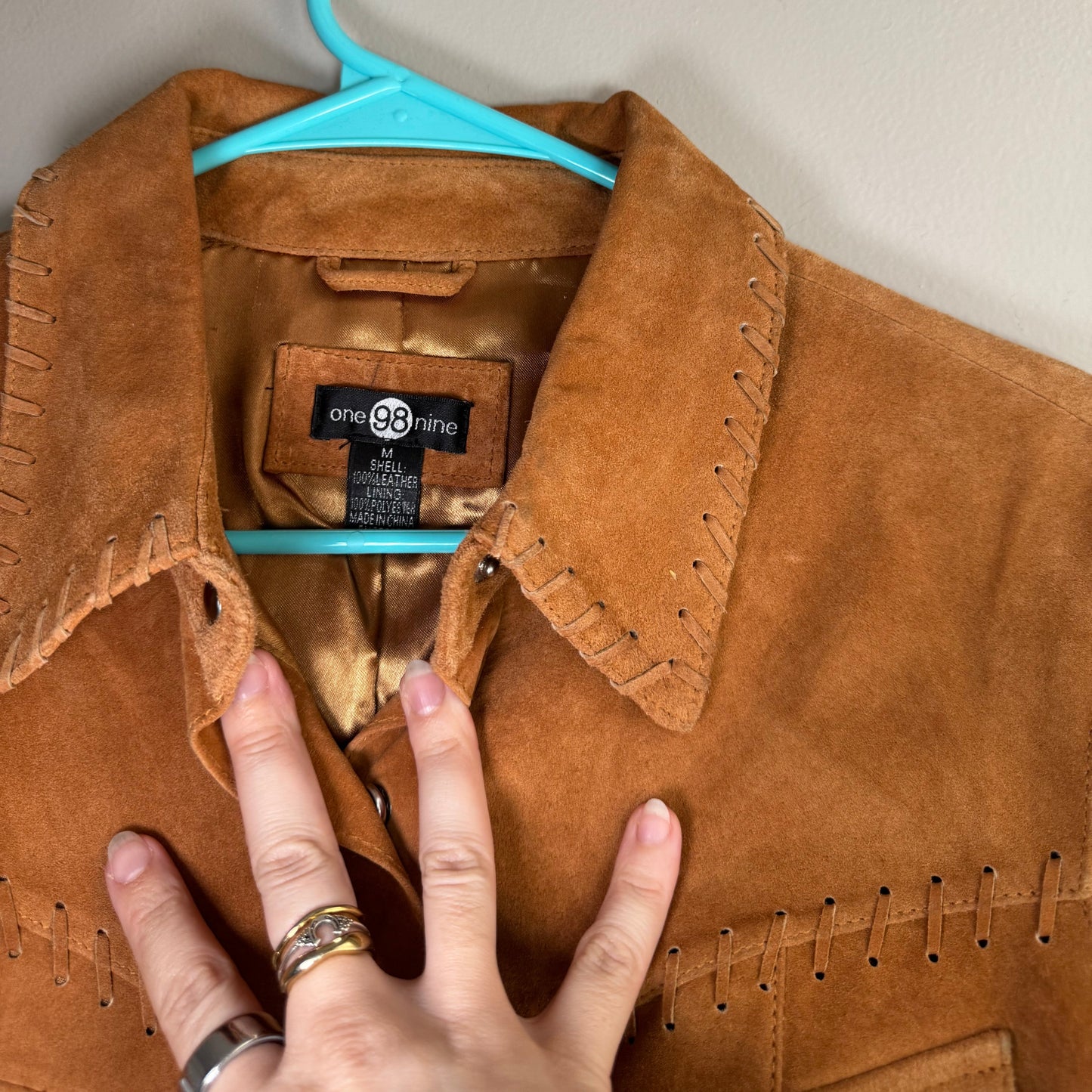 One 98 Nine Tan Suede Western Shirt – Size M